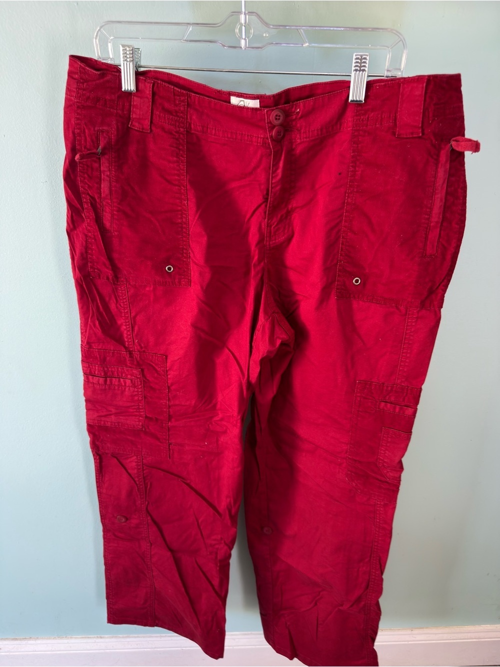 Women's Cargo Pants - Red Size 16